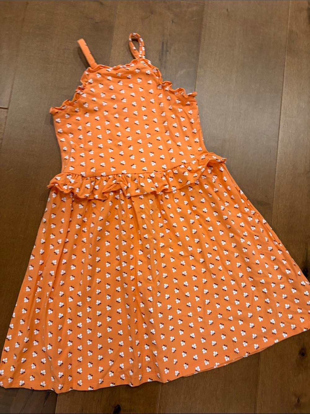Janie and Jack Orange Floral Ruffle Strap Sundress